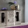 Credenza In Legno Di Mango / Acacia 135x50x90 Bianco Cerato CASTLE-ANTIK #215