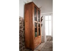 Vetrina In Legno Di Acacia 90x40x190 Miele Dorato Laccato SHAMAN #75 11 Vetrina In Legno Di Acacia 90x40x190 Miele Dorato Laccato SHAMAN #75 -Massivmoebel24 05 320 610 1026 4