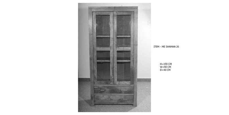 Vetrina In Legno Di Acacia 90x40x190 Miele Dorato Laccato SHAMAN #75 7 Vetrina In Legno Di Acacia 90x40x190 Miele Dorato Laccato SHAMAN #75 - immagine 5