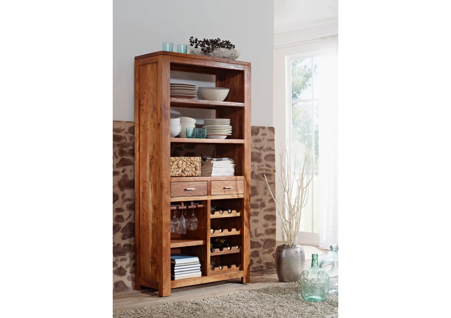 SHAMAN #76 Mobile Dispensa In Legno Di Acacia - Laccato / Miele Dorato 85x36x175 3 SHAMAN #76 Mobile Dispensa In Legno Di Acacia - Laccato / Miele Dorato 85x36x175