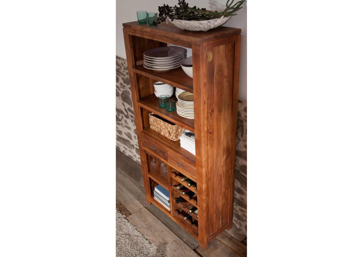 SHAMAN #76 Mobile Dispensa In Legno Di Acacia - Laccato / Miele Dorato 85x36x175 4 SHAMAN #76 Mobile Dispensa In Legno Di Acacia - Laccato / Miele Dorato 85x36x175 - immagine 2