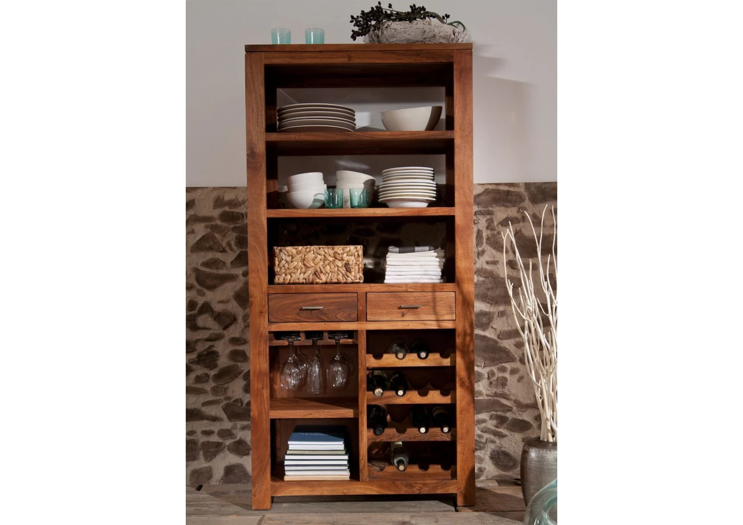 SHAMAN #76 Mobile Dispensa In Legno Di Acacia - Laccato / Miele Dorato 85x36x175 5 SHAMAN #76 Mobile Dispensa In Legno Di Acacia - Laccato / Miele Dorato 85x36x175 - immagine 3