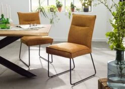 SEATTLE #110 Sedia Imbottita - In Tessuto Arancione 51x61x92