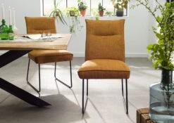 SEATTLE #110 Sedia Imbottita - In Tessuto Arancione 51x61x92 -Massivmoebel24 06 151 512 0110 3