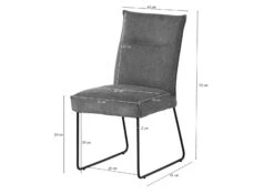 SEATTLE #110 Sedia Imbottita - In Tessuto Arancione 51x61x92 -Massivmoebel24 06 151 512 0110 8 1