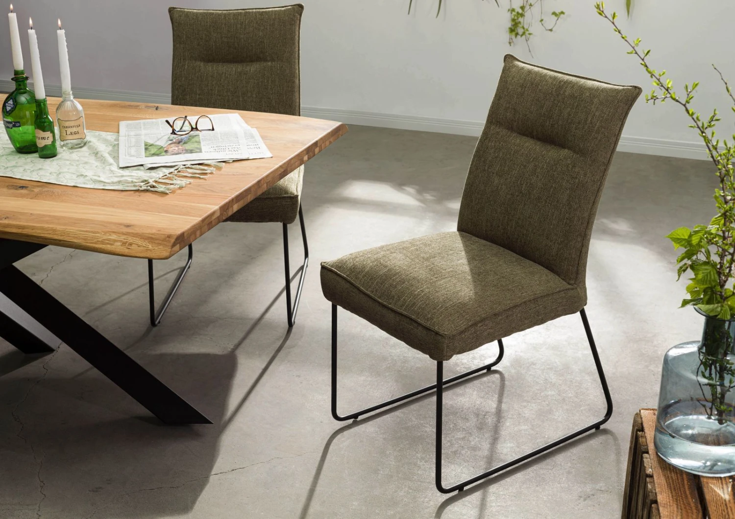 SEATTLE #112 Sedia Imbottita - In Tessuto Verde 51x61x92 4 SEATTLE #112 Sedia Imbottita - In Tessuto Verde 51x61x92 - immagine 2