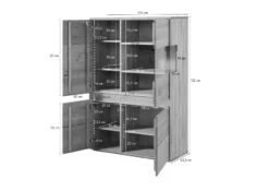 CARDIFF #120 Vetrina In Legno Di Quercia Selvatica Oliato / Natur 103x43,5x152 -Massivmoebel24 06 310 030 0020 8