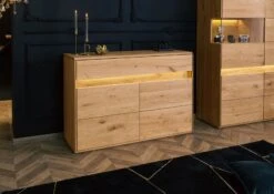 Credenza In Legno Di Quercia Selvatica 123x43,5x86 Quercia Naturale Oliato CARDIFF #131 -Massivmoebel24 06 312 030 0031 3