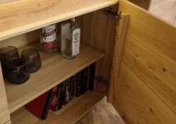 Credenza In Legno Di Quercia Selvatica 123x43,5x86 Quercia Naturale Oliato CARDIFF #131 -Massivmoebel24 06 312 030 0031 5