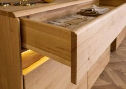 Credenza In Legno Di Quercia Selvatica 123x43,5x86 Quercia Naturale Oliato CARDIFF #131 -Massivmoebel24 06 312 030 0031 7