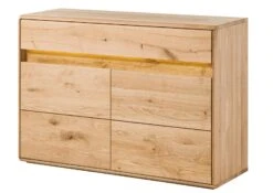 Credenza In Legno Di Quercia Selvatica 123x43,5x86 Quercia Naturale Oliato CARDIFF #131 -Massivmoebel24 06 312 030 0031 9