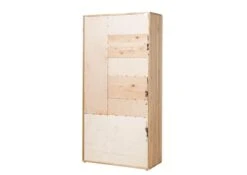 Vetrina In Legno Di Quercia Selvatica 103x43,5x207 Quercia Naturale Oliato CARDIFF #111 -Massivmoebel24 06 320 030 0011 11