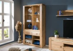 KENT #229 Scaffale In Legno Di Quercia Selvatica - Oliato / Bianco 113x40x205