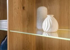 KENT #229 Scaffale In Legno Di Quercia Selvatica - Oliato / Bianco 113x40x205 -Massivmoebel24 06 350 484 1029 5