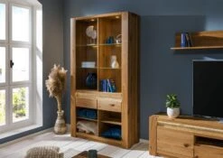 KENT #329 Scaffale In Legno Di Quercia Selvatica - Oliato / Tabacco 113x40x205