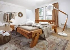 BERGEN #140 Letto Matrimoniale - In Legno Di Quercia Selvatica - Oliato / Natur 140x200