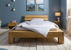 STOCKHOLM #60 Letto Matrimoniale In Legno Di Quercia Selvatica - Oliato / Natur 140x200 -Massivmoebel24 06 634 303 0060 3