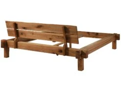 JANGALI #320 Letto Matrimoniale A Travi In Legno Di Cerro - Oliato / Tabacco 140x200 -Massivmoebel24 06 634 771 3020 11