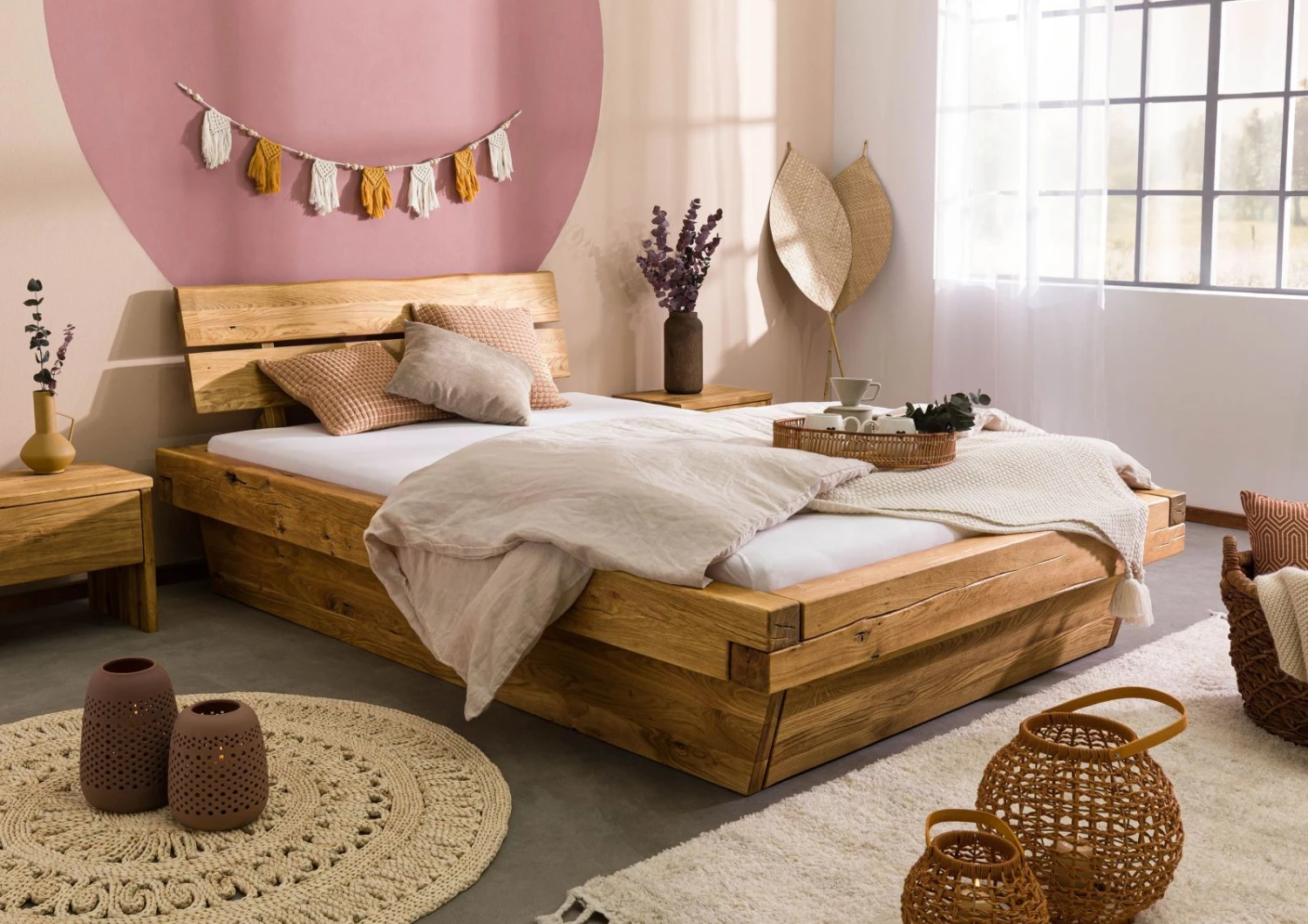 INNSBRUCK #160 Letto A Travi In Legno Di Quercia Selvatica Oliato / Natur 160x200 3 INNSBRUCK #160 Letto A Travi In Legno Di Quercia Selvatica Oliato / Natur 160x200