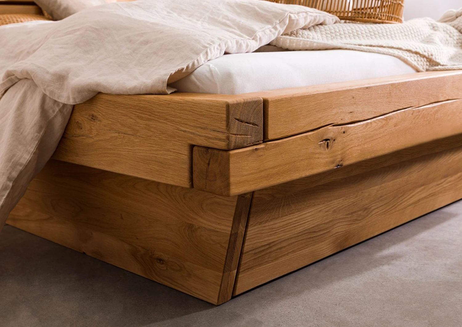 INNSBRUCK #160 Letto A Travi In Legno Di Quercia Selvatica Oliato / Natur 160x200 7 INNSBRUCK #160 Letto A Travi In Legno Di Quercia Selvatica Oliato / Natur 160x200 - immagine 5