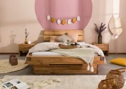 INNSBRUCK #260 Letto A Travi In Legno Di Quercia Selvatica - Con Cassettone - Oliato / Natur 160x200 -Massivmoebel24 06 636 206 0260 04