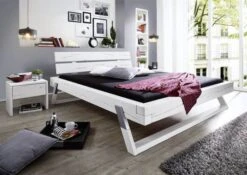 VANCOUVER #714 Letto Matrimoniale - In Cuore Di Abete - Laccato / Bianco 160x200