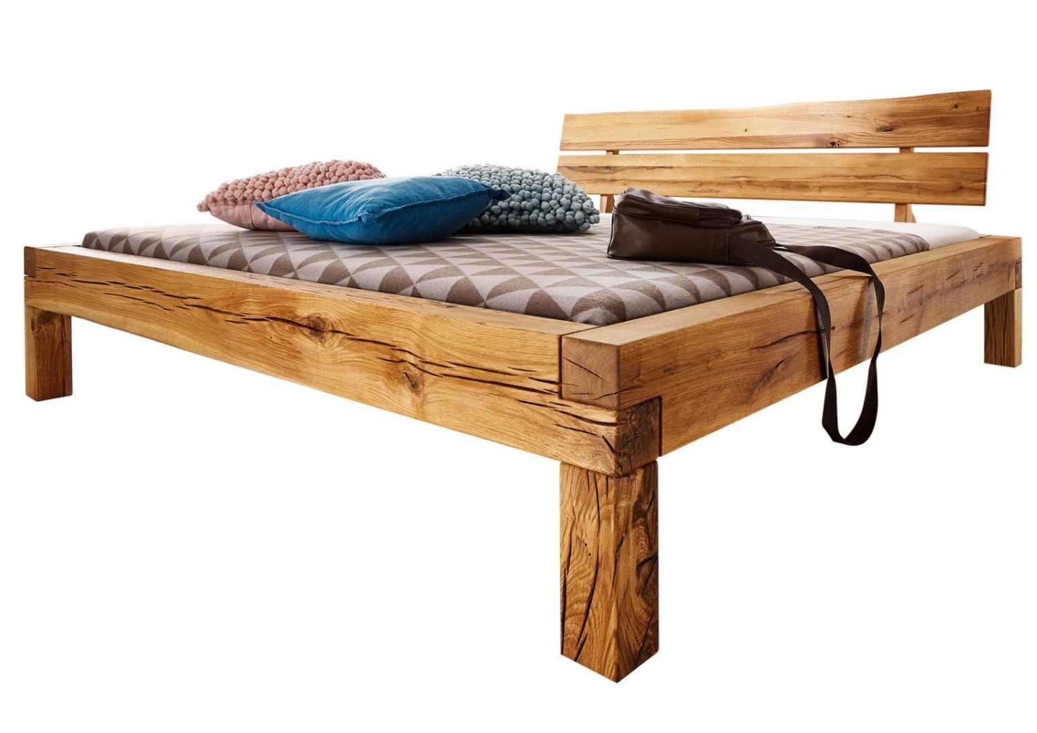 JANGALI #611 Letto Matrimoniale A Travi In Legno Di Quercia Selvatica - Oliato / Natur 160x200 6 JANGALI #611 Letto Matrimoniale A Travi In Legno Di Quercia Selvatica - Oliato / Natur 160x200 - immagine 4