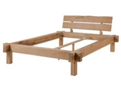 JANGALI #111 Letto Matrimoniale A Travi In Legno Di Quercia Selvatica - Oliato / Bianco 160x200 -Massivmoebel24 06 636 771 7111 9