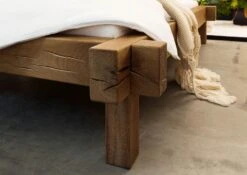 JANGALI #311 Letto Matrimoniale A Travi In Legno Di Quercia Selvatica - Oliato / Tabacco 160x200 -Massivmoebel24 06 636 771 7211 6