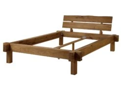 JANGALI #311 Letto Matrimoniale A Travi In Legno Di Quercia Selvatica - Oliato / Tabacco 160x200 -Massivmoebel24 06 636 771 7211 9