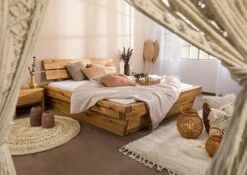 INNSBRUCK #280 Letto A Travi In Legno Di Quercia Selvatica - Con Cassettone - Oliato / Natur 180x200 -Massivmoebel24 06 638 206 0280 01