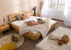 INNSBRUCK #280 Letto A Travi In Legno Di Quercia Selvatica - Con Cassettone - Oliato / Natur 180x200 -Massivmoebel24 06 638 206 0280 02