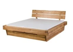 INNSBRUCK #300 Letto A Travi In Legno Di Quercia Selvatica - Con Cassettone - Oliato / Natur 200x200 -Massivmoebel24 06 640 206 0300 11