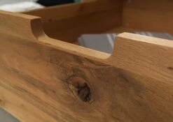 JANGALI #304 Letto Matrimoniale A Travi In Legno Di Cerro - 2 Cassetti - Oliato / Tabacco 200x200 -Massivmoebel24 06 640 771 3004 6