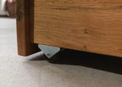 JANGALI #304 Letto Matrimoniale A Travi In Legno Di Cerro - 2 Cassetti - Oliato / Tabacco 200x200 -Massivmoebel24 06 640 771 3004 7