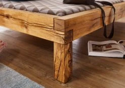 JANGALI #613 Letto Matrimoniale A Travi In Legno Di Quercia Selvatica - Oliato / Natur 200x200 -Massivmoebel24 06 640 771 6013 3