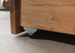 JANGALI #631 Letto Matrimoniale A Travi In Legno Di Cerro - 2 Cassetti - Oliato / Natur 200x200 -Massivmoebel24 06 640 771 6031 7