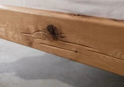 JANGALI #723 Letto Matrimoniale A Travi In Legno Di Cerro - Oliato / Natur 200x200 -Massivmoebel24 06 640 771 7023 5