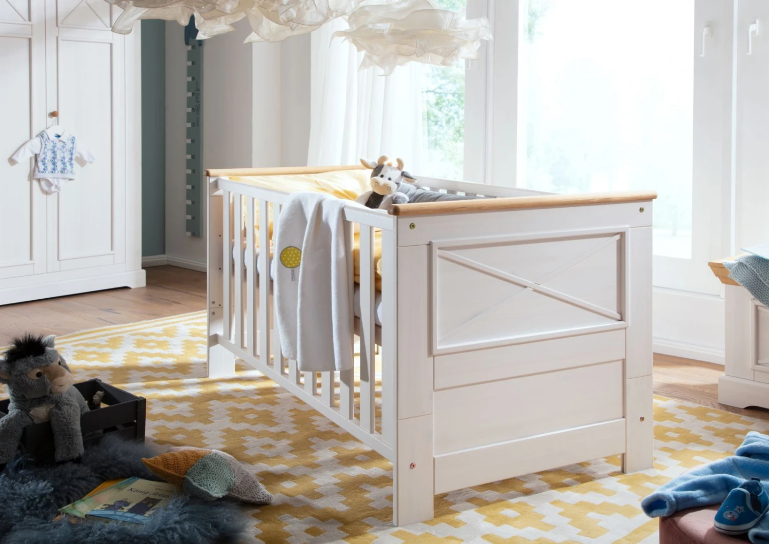 HANNA #20 Lettino Con Sponde In Legno Di Pino -bianco / Cerato 140x70 3 HANNA #20 Lettino Con Sponde In Legno Di Pino -bianco / Cerato 140x70