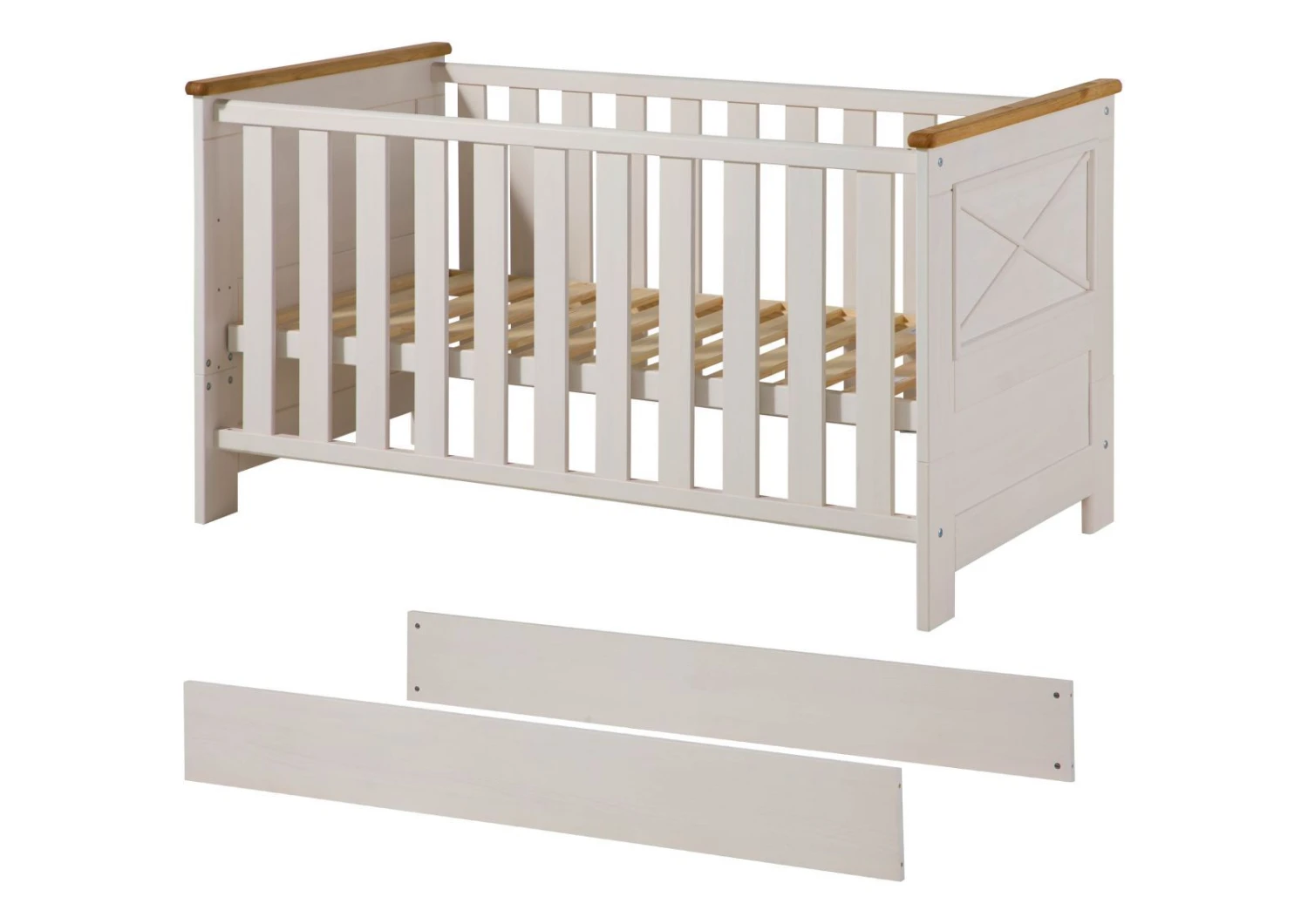 HANNA #20 Lettino Con Sponde In Legno Di Pino -bianco / Cerato 140x70 9 HANNA #20 Lettino Con Sponde In Legno Di Pino -bianco / Cerato 140x70 - immagine 7