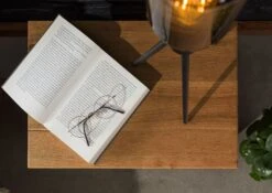 Comodino In Legno Di Cerro 50x35x40 Tabacco Oliato JANGALI #329 -Massivmoebel24 06 680 771 3029 5