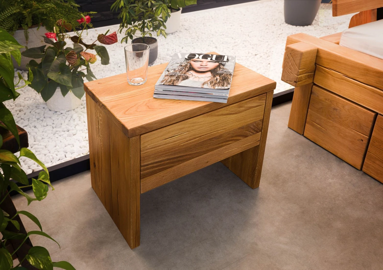 Comodino In Legno Di Quercia Selvatica 50x35x40 Quercia Naturale Oliato JANGALI #719 4 Comodino In Legno Di Quercia Selvatica 50x35x40 Quercia Naturale Oliato JANGALI #719 - immagine 2