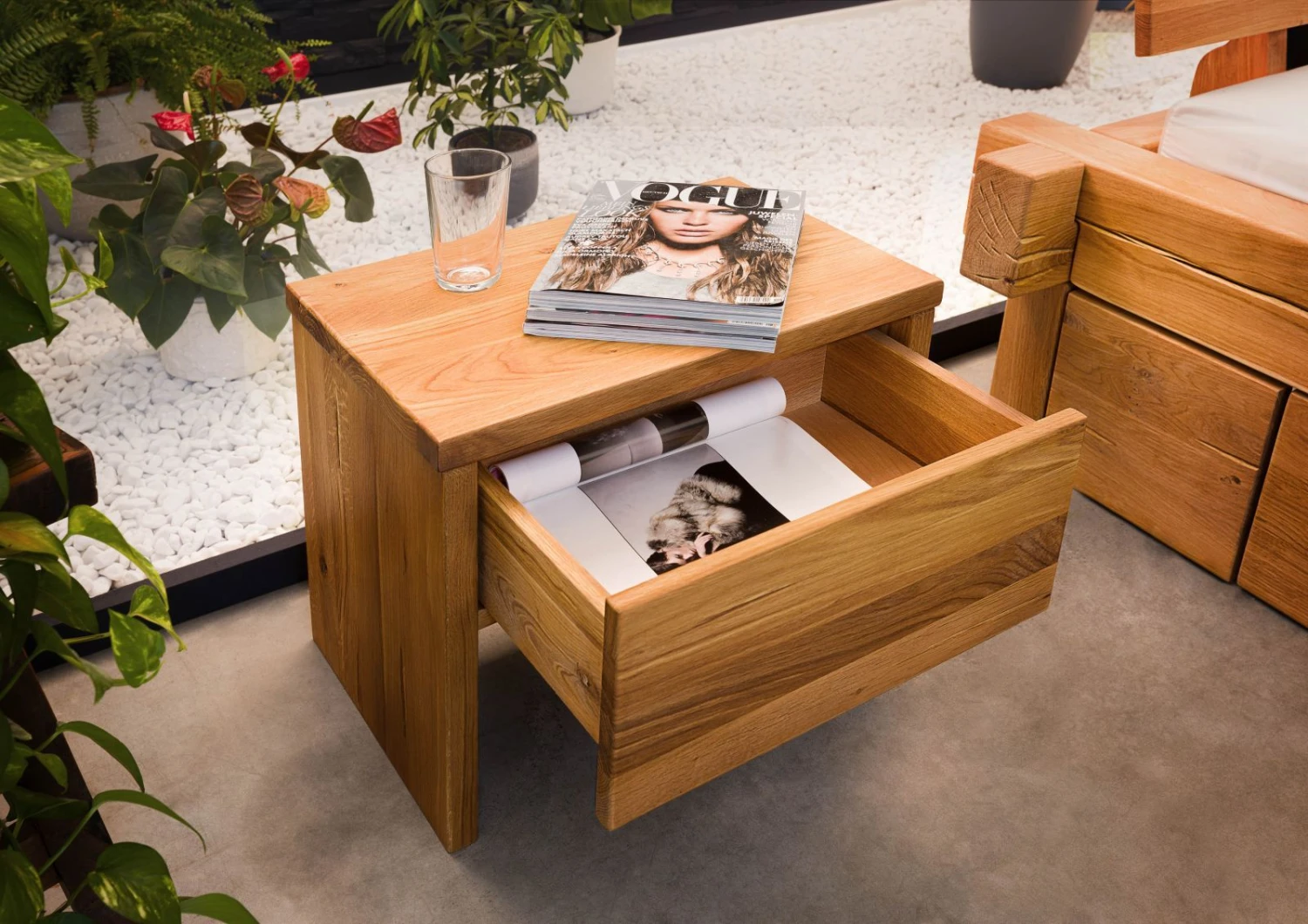 Comodino In Legno Di Quercia Selvatica 50x35x40 Quercia Naturale Oliato JANGALI #719 6 Comodino In Legno Di Quercia Selvatica 50x35x40 Quercia Naturale Oliato JANGALI #719 - immagine 4