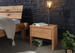 Comodino In Legno Di Cerro 50x35x40 Oliato JANGALI #729