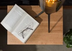 Comodino In Legno Di Cerro 50x35x40 Oliato JANGALI #729 -Massivmoebel24 06 680 771 7029 5