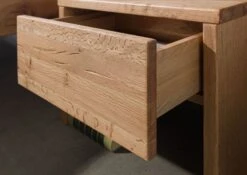 Comodino In Legno Di Cerro 50x35x40 Oliato JANGALI #729 -Massivmoebel24 06 680 771 7029 6