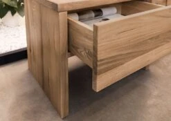 Comodino In Legno Di Quercia Selvatica 50x35x40 Bianco Oliato JANGALI #119 -Massivmoebel24 06 680 771 7119 5