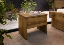 Comodino In Legno Di Quercia Selvatica 50x35x40 Tabacco Oliato JANGALI #319