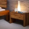 Comodino In Legno Di Quercia Selvatica 50x34,5x40 Quercia Naturale Oliato BALKENMÖBEL #210 -Massivmoebel24 06 681 704 0021 1