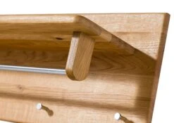 LINZ #15 Attaccapanni In Legno Di Quercia Selvatica - Oliato / Natur 81x30x24 -Massivmoebel24 06 900 445 0015 03